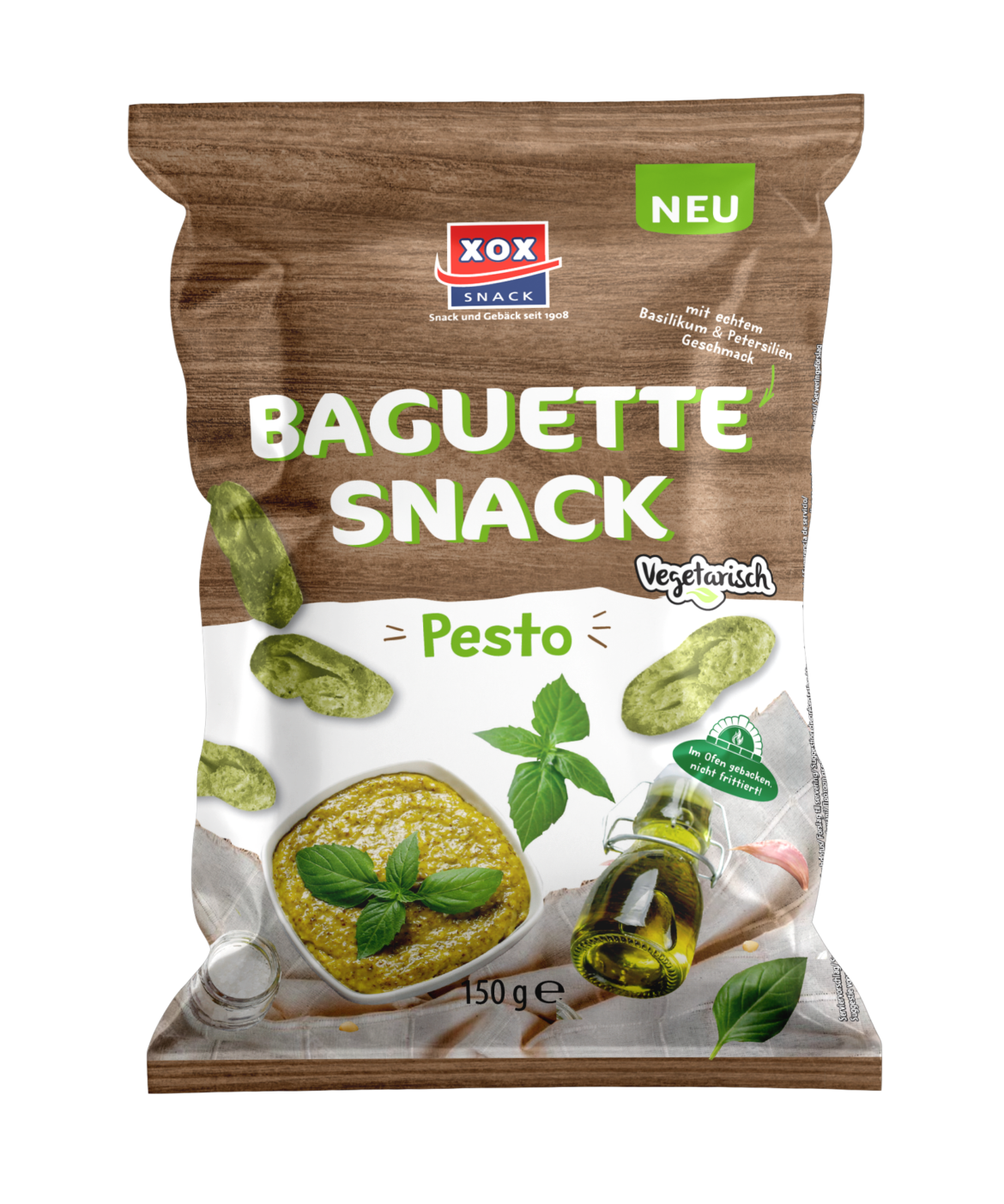 XOX Baguette Snack Pesto 150g
